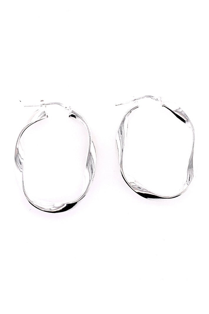 LBJ Jewellery Medium Oval Twist Silver Hoops E1662/3, packshot