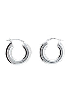 LBJ Jewellery Modern Round Silver Hoops E1867/1, packshot