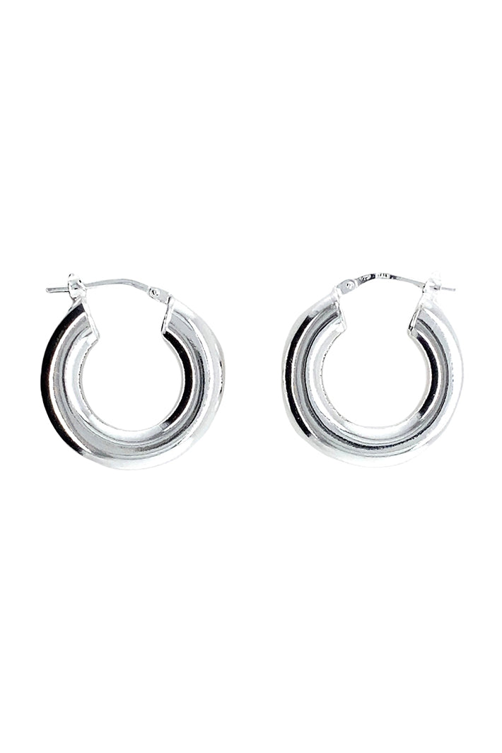 LBJ Jewellery Modern Round Silver Hoops E1867/1, packshot
