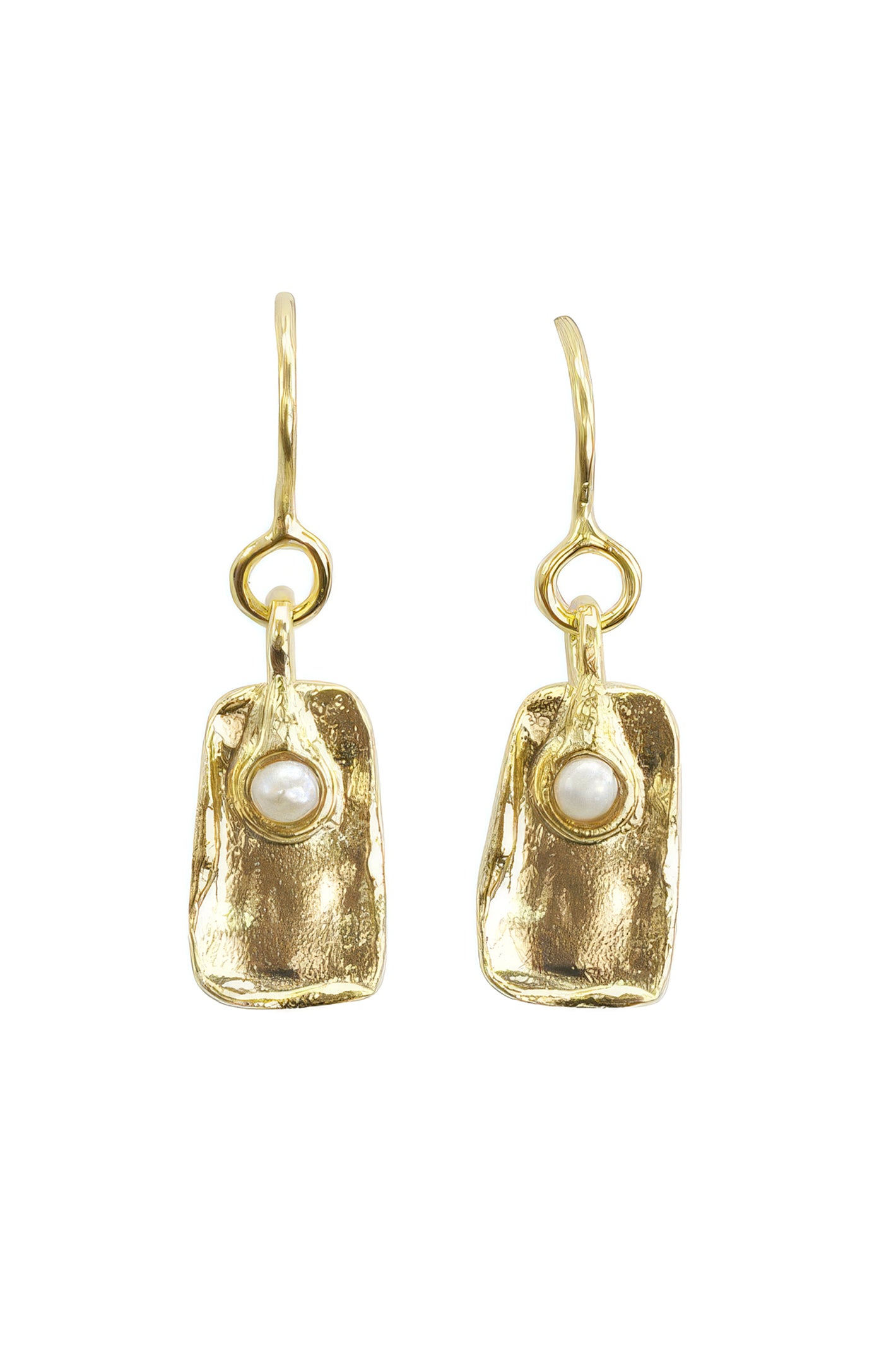 LBJ Jewellery Organic small pearl Gold drops E24079, front