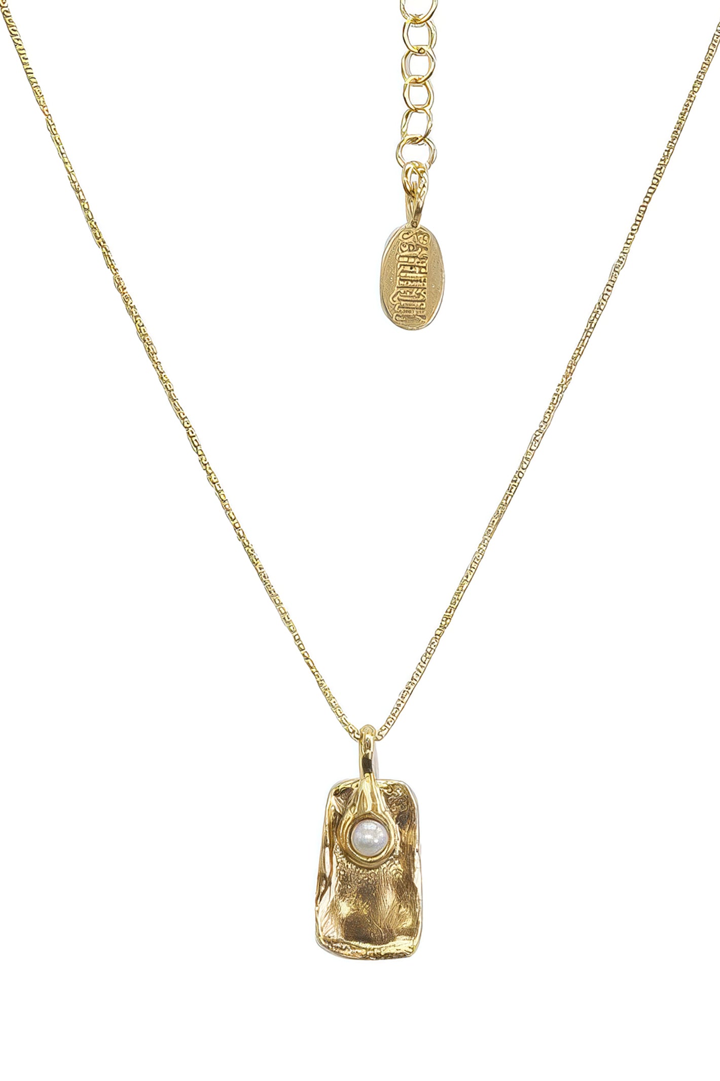LBJ Jewellery Organic Small Pearl Gold Necklace N24065, detail
