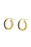 LBJ Jewellery Oval edged gold plated hoops E3172/2GP, front