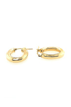 LBJ Jewellery Oval edged gold plated hoops E3172/2GP, detail view