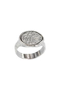 LBJ Jewellery Oval patterned Silver ring R16200A, front