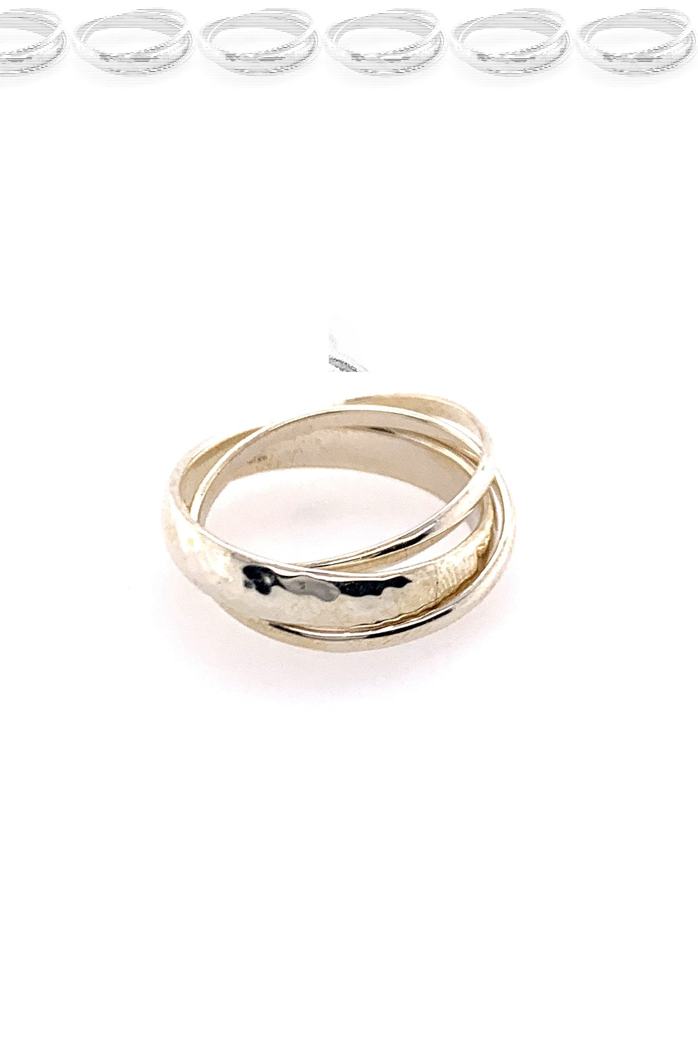 LBJ Jewellery Plain hammered russian Silver ring R391_O, front