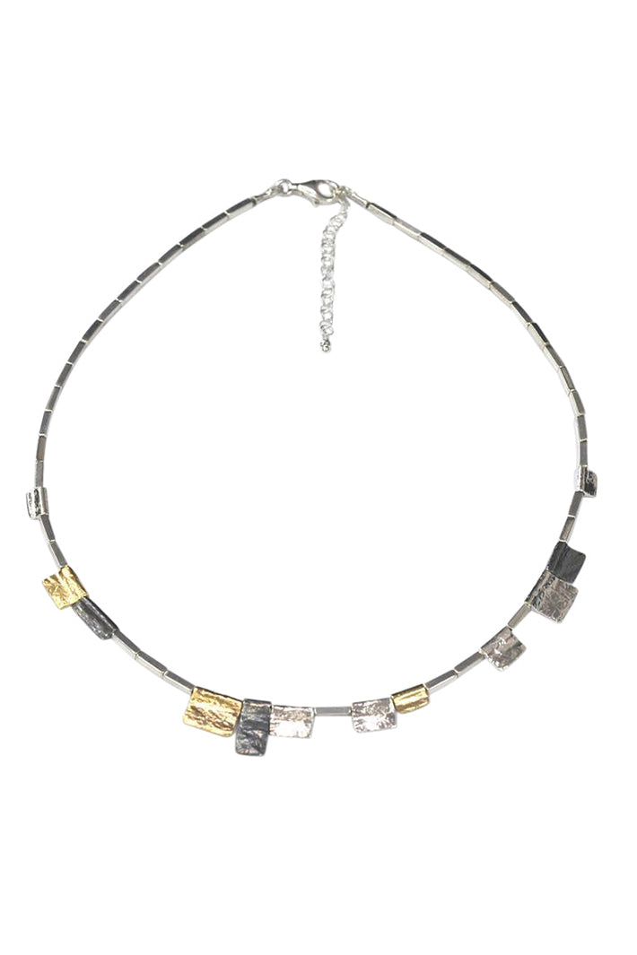 LBJ Jewellery Silver Hematite Multi Element Necklace N18242A, packshot