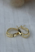 LBJ Jewellery Small double oval gold plated hoops E846/1GP, front
