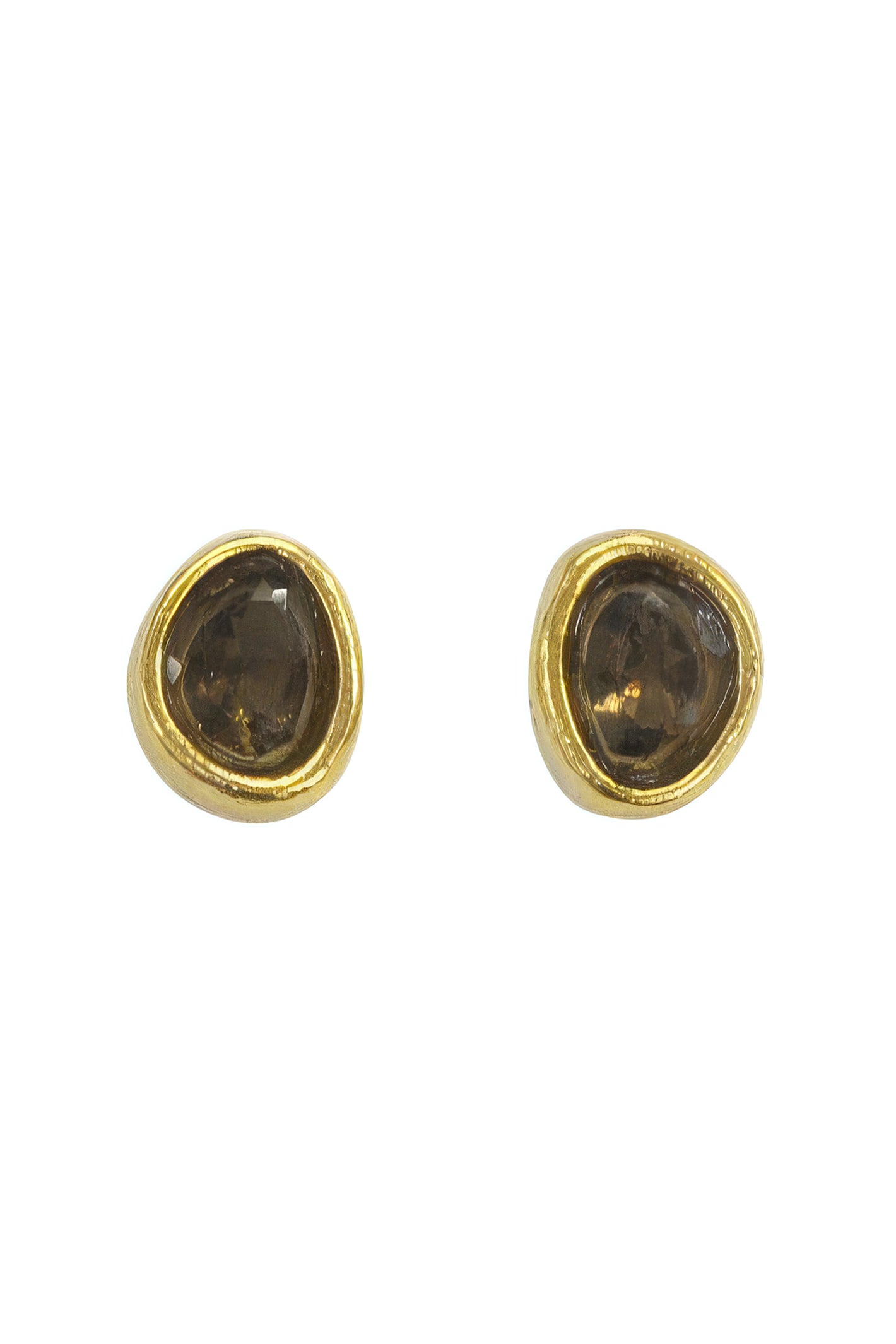 LBJ Jewellery Smoky Quartz Brown Studs E24071, front