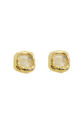 LBJ Jewellery Square moonstone gold plated studs E21162M, front