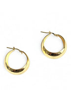 LBJ Jewellery Statement Domed Gold Plated Hoops E3708/1GP, packshot