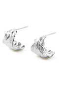LBJ Jewellery Wavy Silver Half Hoops E3410, packshot