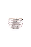 LBJ Jewellery Wide band crinkle Silver ring R9001, front