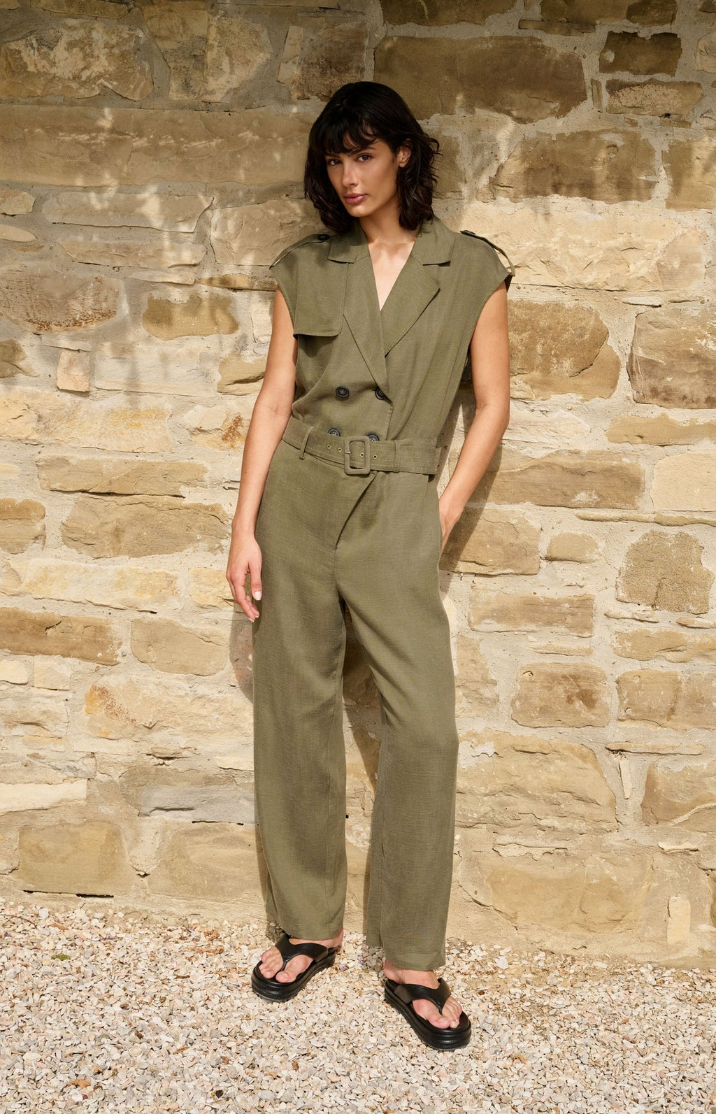 Yaya 01-341026-604 Army Green Jumpsuit