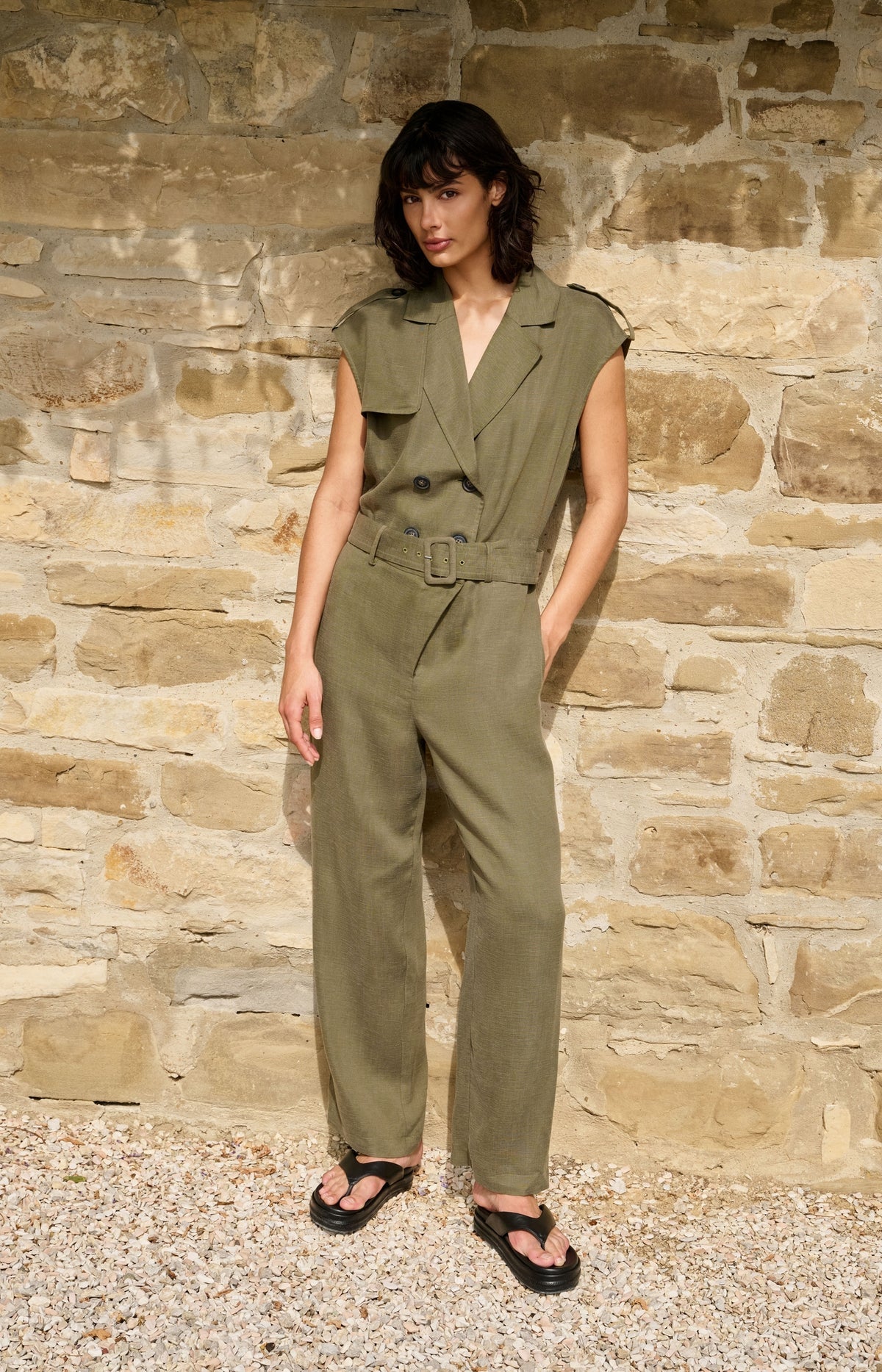Yaya 01-341026-604 Army Green Jumpsuit