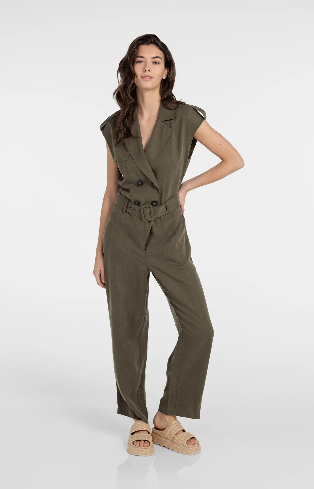 Yaya 01-341026-604 Army Green Jumpsuit