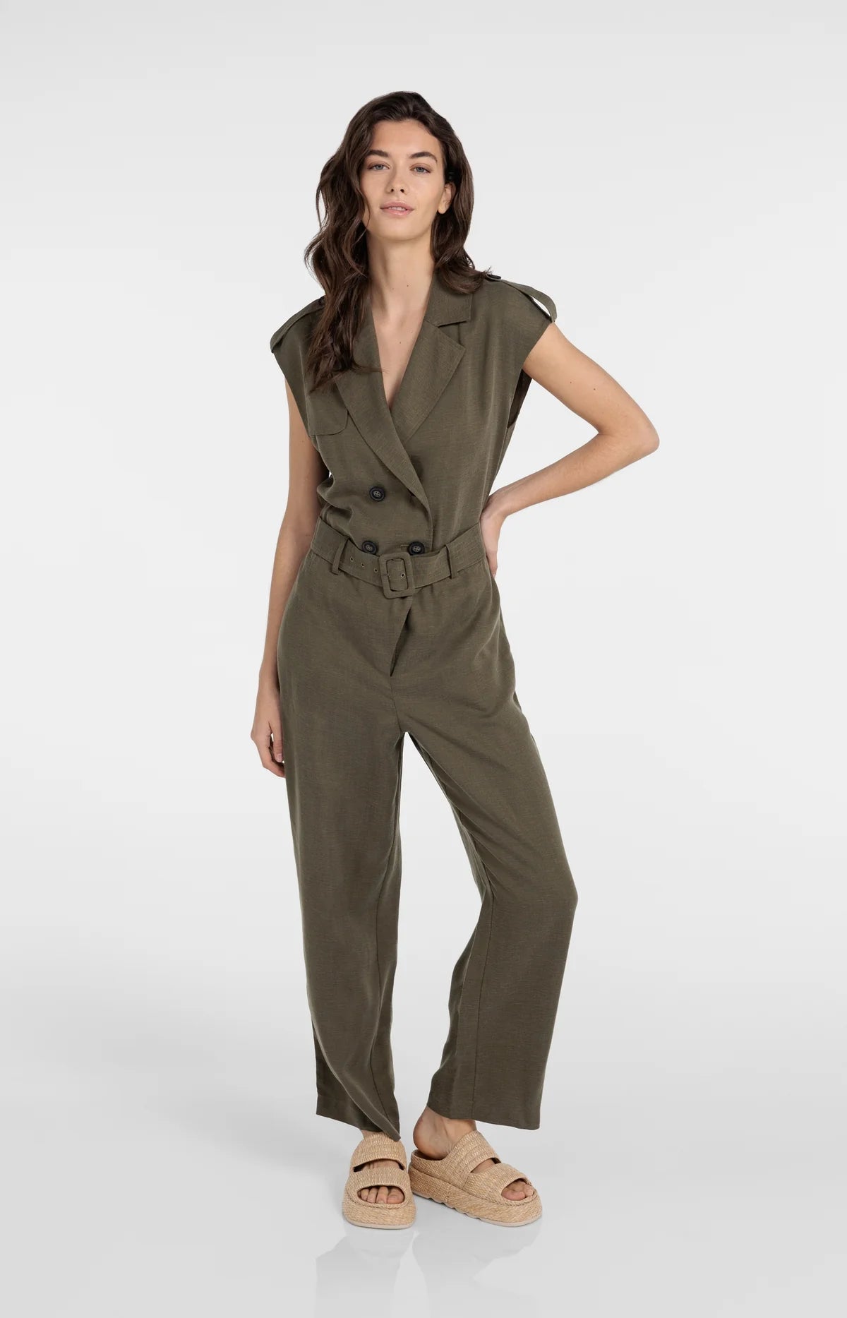 Yaya 01-341026-604 Army Green Jumpsuit