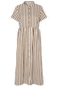 Lolly's Laundry AliyaLl Dark Mokka Stripe Maxi Shirt Dress 26163-3024 87