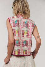 Lolly's Laundry CairoLL Pink Ikat Quilt Gilet 26155-1040 51