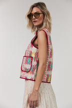 Lolly's Laundry CairoLL Pink Ikat Quilt Gilet 26155-1040 51