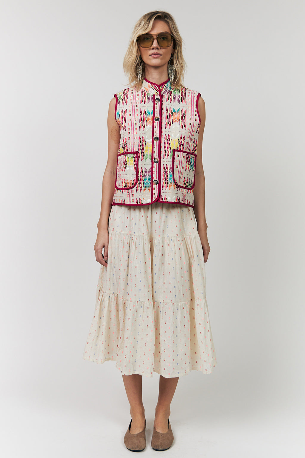 Lolly's Laundry CairoLL Pink Ikat Quilt Gilet 26155-1040 51