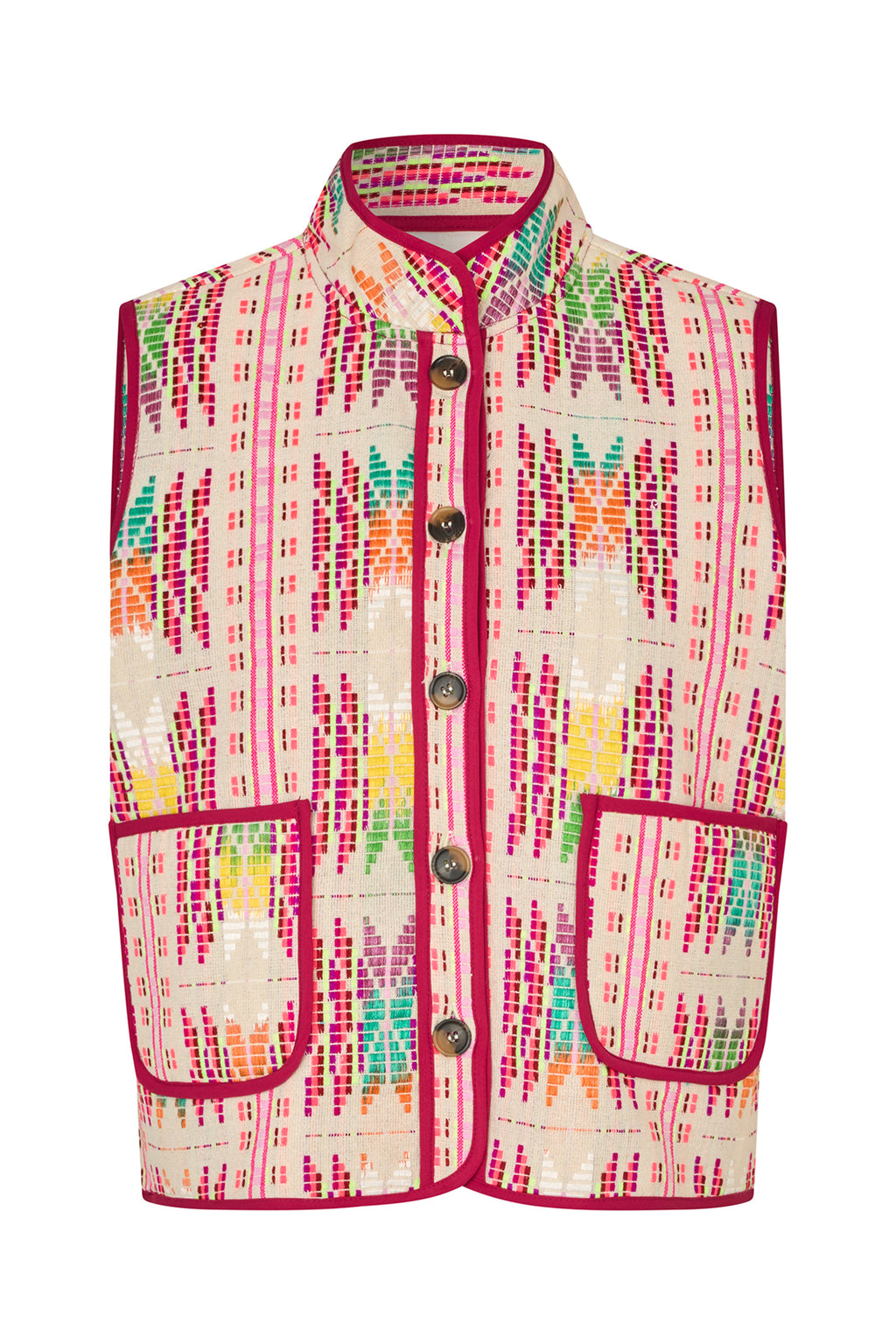 Lolly's Laundry CairoLL Pink Ikat Quilt Gilet 26155-1040 51