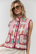 Lolly's Laundry CairoLL Pink Ikat Quilt Gilet 26155-1040 51