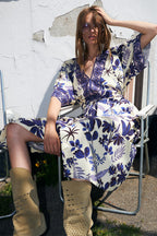 Lolly's Laundry JemimaLL Blue Flower Print Maxi Dress 26110-3004 74