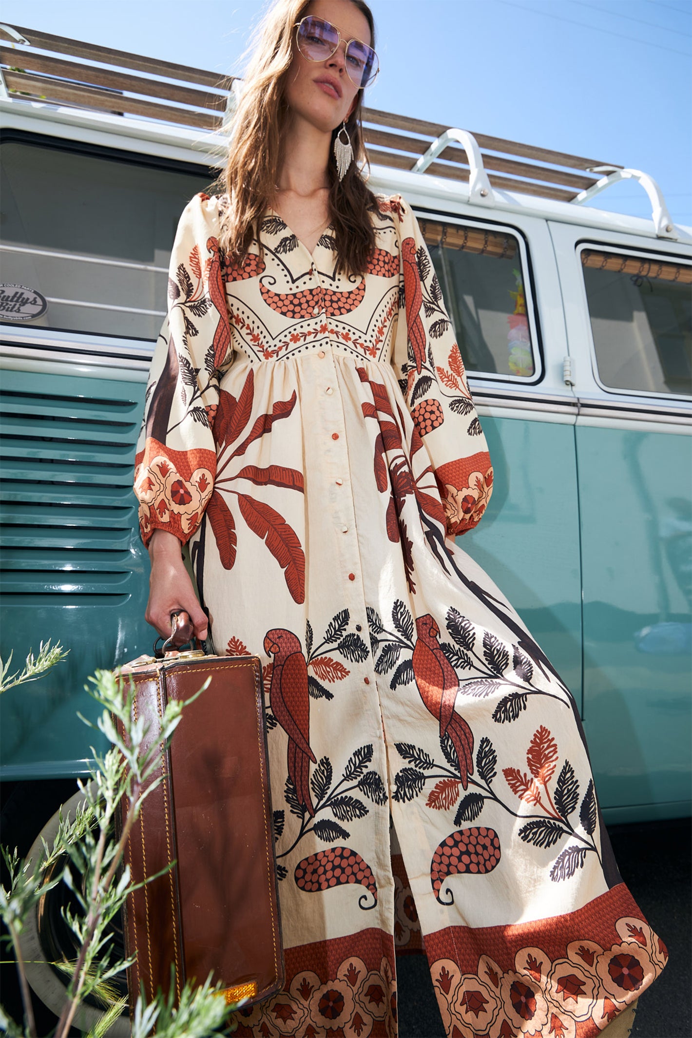 Lolly's Laundry SaraiLL Creme Print Shirt Dress 26102-3000 02