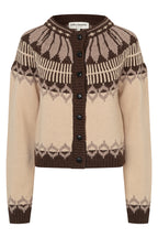 Lollys Laundry ClareLL Creme Beige Nordic Knit Cardigan 26407-5016, front packshot