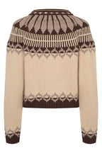 Lollys Laundry ClareLL Creme Beige Nordic Knit Cardigan 26407-5016, back packshot