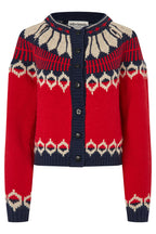 Lollys Laundry ClareLL Red Nordic Knit Cardigan 26407-5016, front packshot