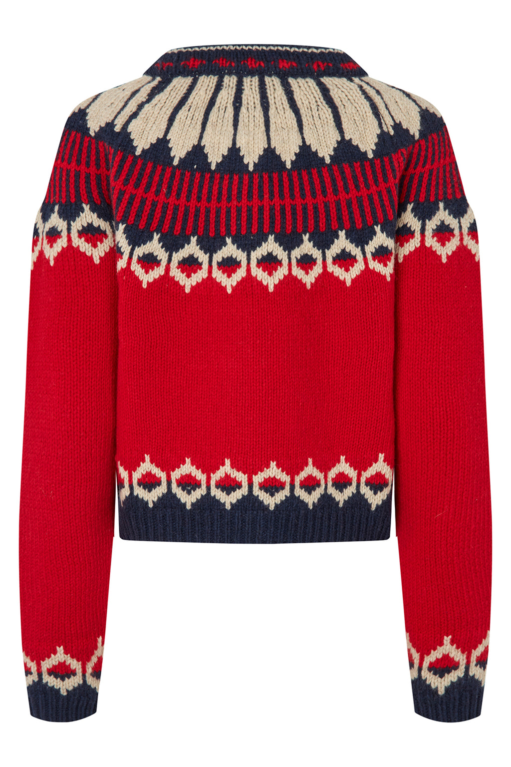 Lollys Laundry ClareLL Red Nordic Knit Cardigan 26407-5016, back packshot