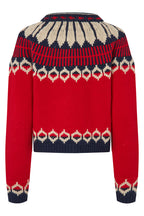 Lollys Laundry ClareLL Red Nordic Knit Cardigan 26407-5016, back packshot