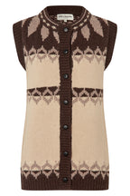 Lollys Laundry CleoLL Creme Beige Nordic Knit Waistcoat 26407-5019, front packshot