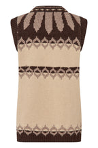 Lollys Laundry CleoLL Creme Beige Nordic Knit Waistcoat 26407-5019, back packshot