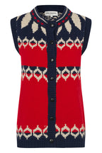 Lollys Laundry CleoLL Red Nordic Knit Waistcoat 26407-5019, front packshot
