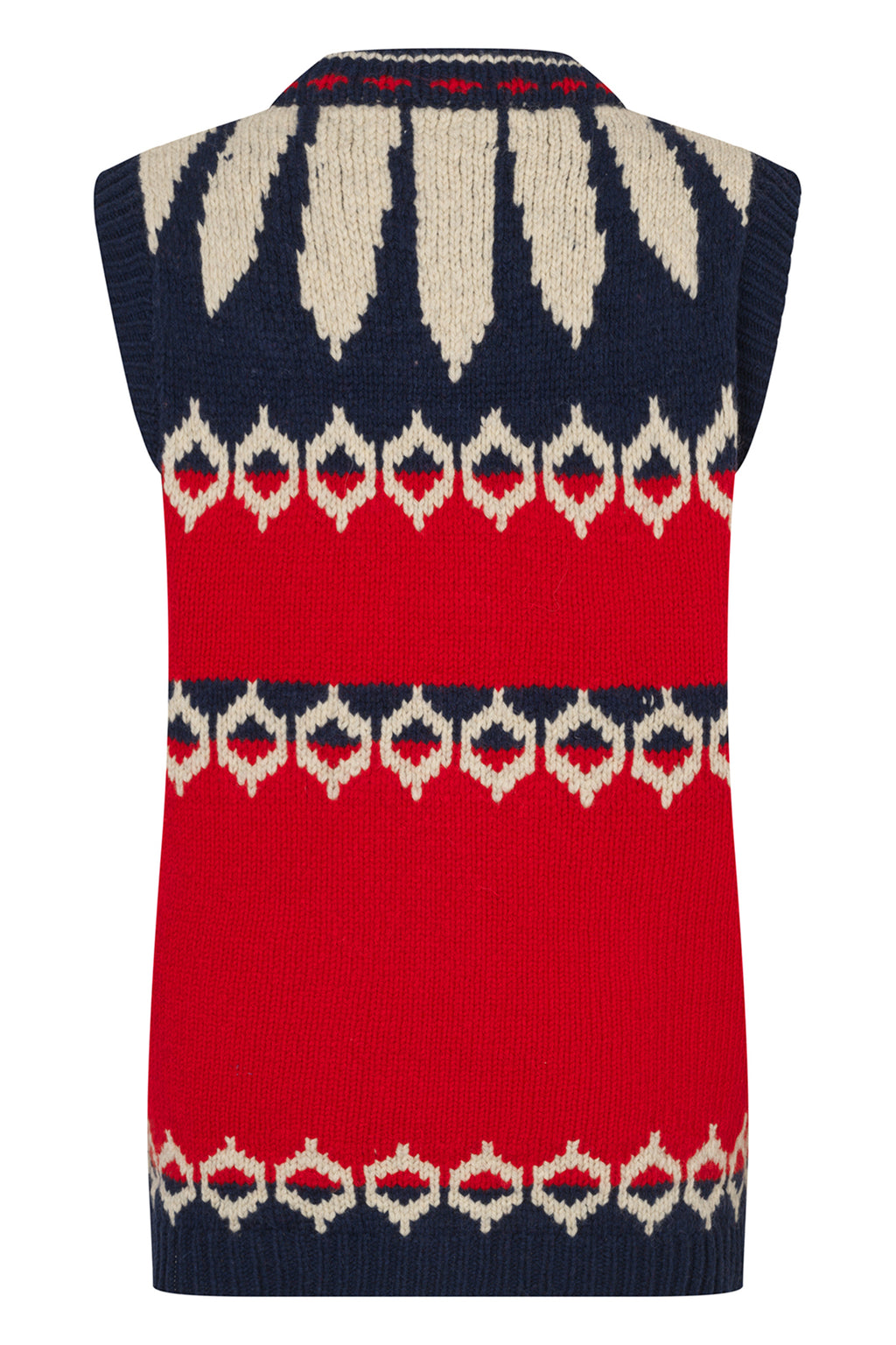 Lollys Laundry CleoLL Red Nordic Knit Waistcoat 26407-5019, back packshot
