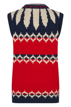 Lollys Laundry CleoLL Red Nordic Knit Waistcoat 26407-5019, back packshot