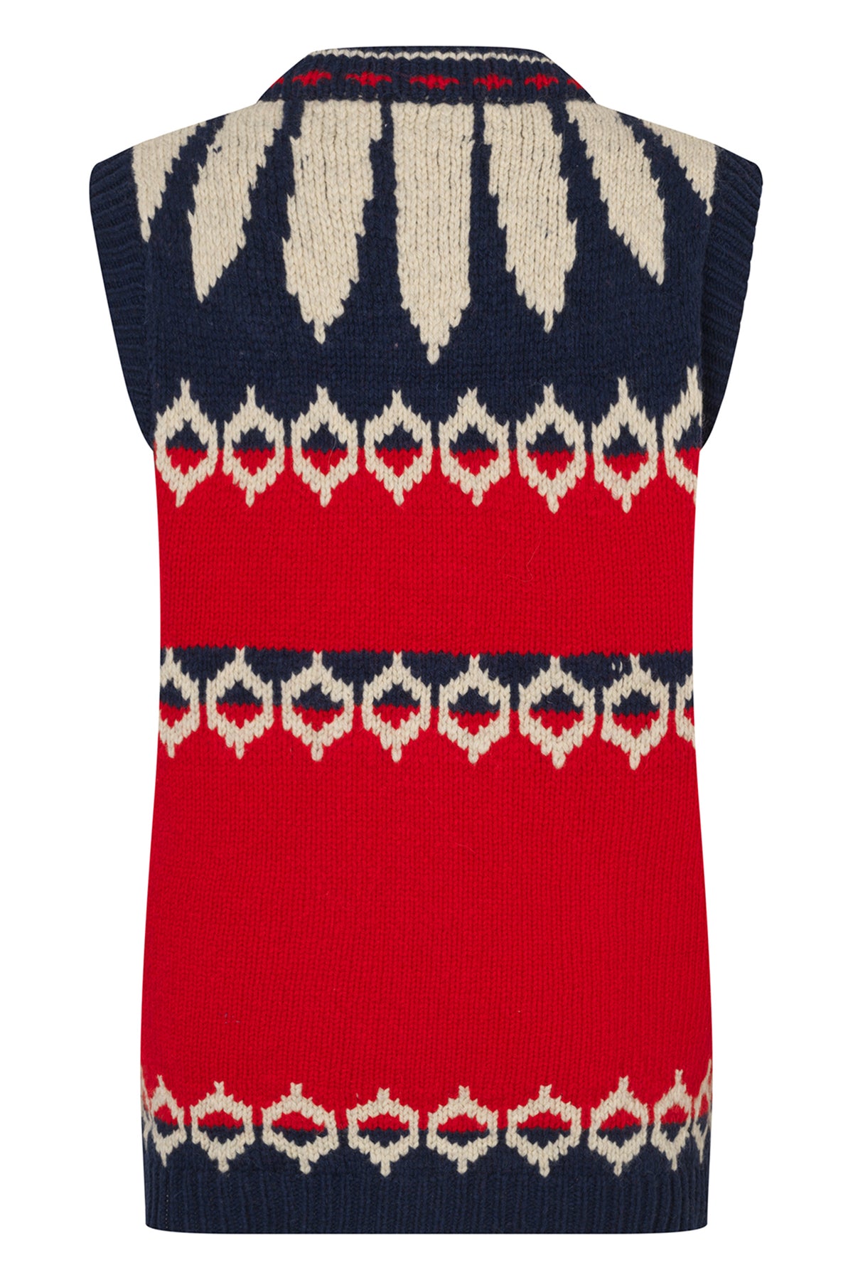 Lollys Laundry CleoLL Red Nordic Knit Waistcoat 26407-5019, back packshot
