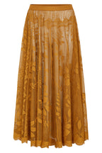 Lollys Laundry CollinsLL Rust Orange Burnout Floral Midi Skirt 26493-2035, front packshot
