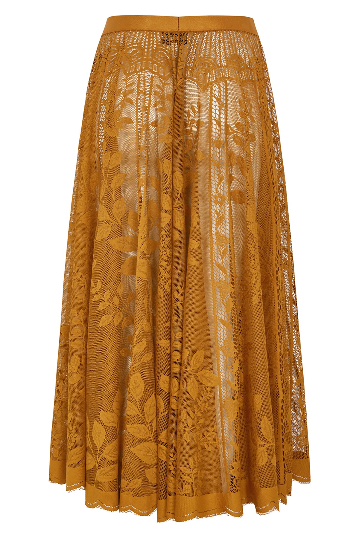 Lollys Laundry CollinsLL Rust Orange Burnout Floral Midi Skirt 26493-2035, back packshot