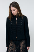 Lollys Laundry JeromeLL Black Military Braid Blazer 26425-6021, front cropped view