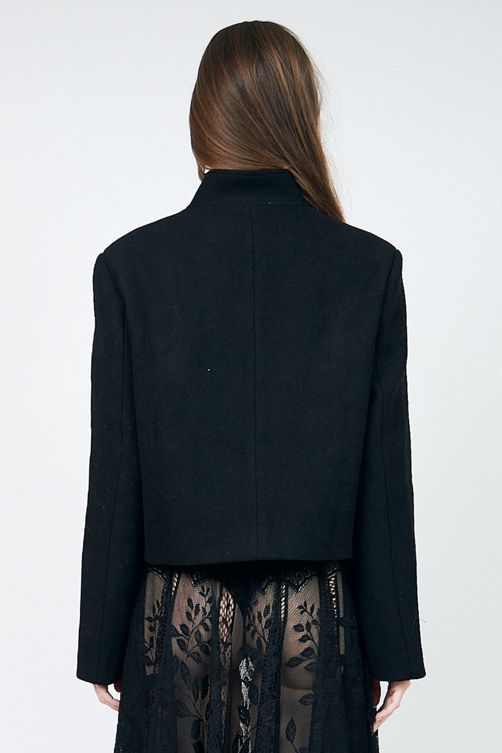 Lollys Laundry JeromeLL Black Military Braid Blazer 26425-6021, back cropped view