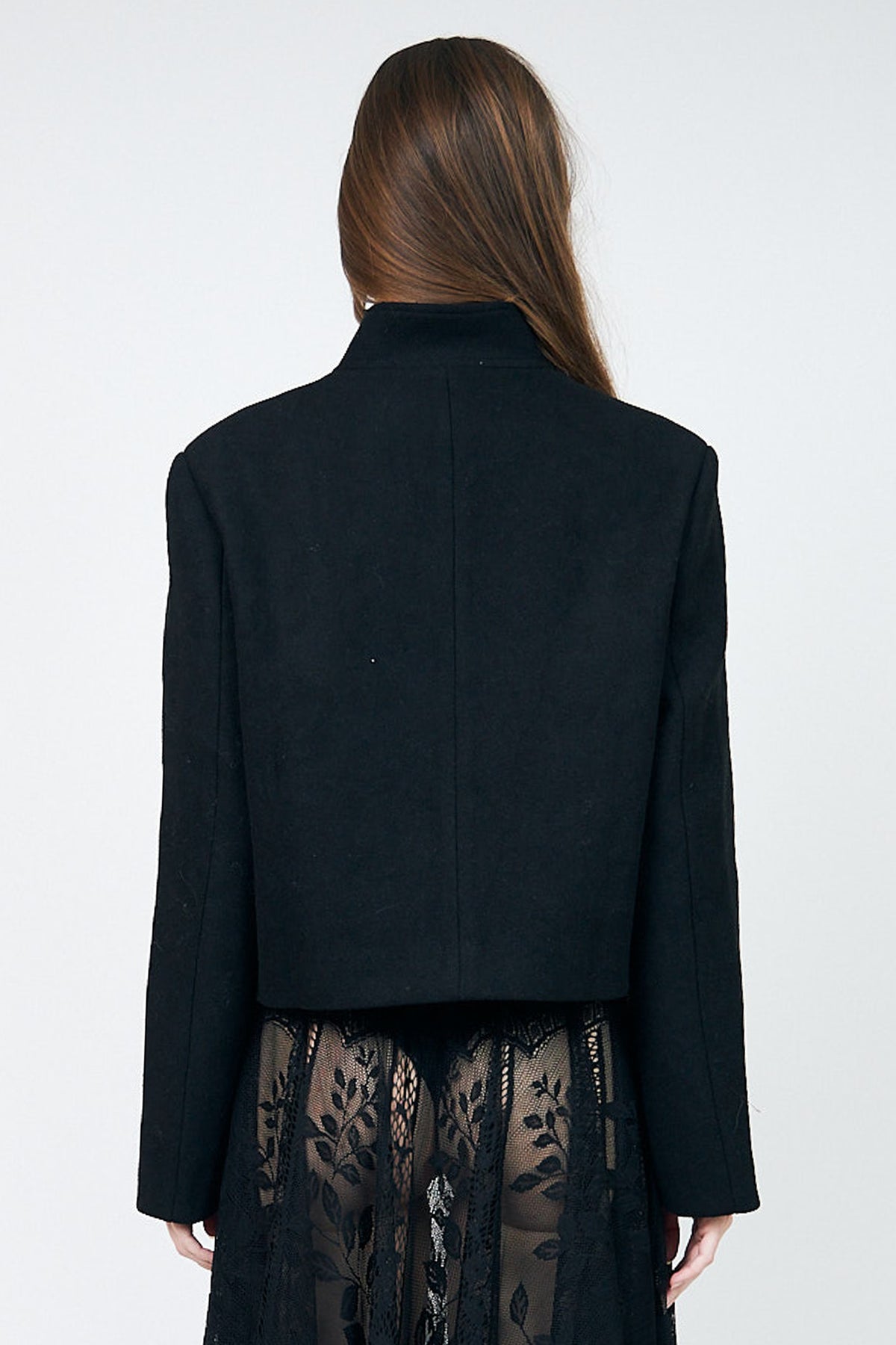 Lollys Laundry JeromeLL Black Military Braid Blazer 26425-6021, back cropped view
