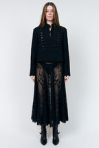 Lollys Laundry JeromeLL Black Military Braid Blazer 26425-6021, front full length on model