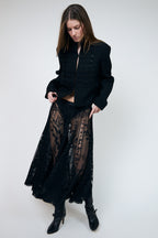 Lollys Laundry JeromeLL Black Military Braid Blazer 26425-6021, styled front view with the jacket open