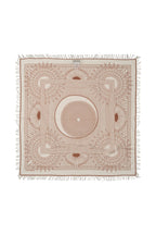 Lollys Laundry NoorLL Brown Print Fringed Scarf 70074-00046, flat packshot showing the full square and border print