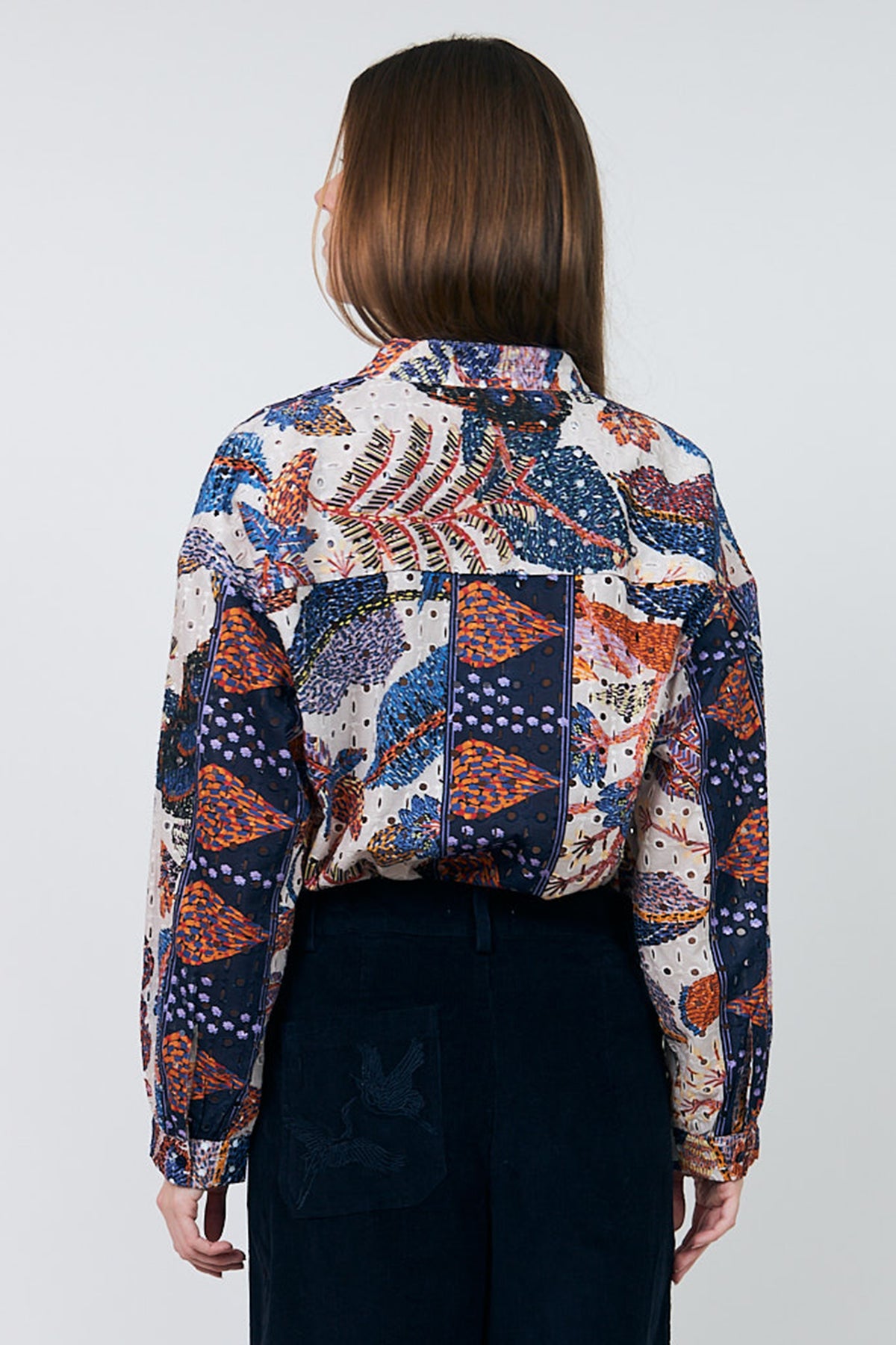 Lollys Laundry ScottieLL Multicolour Patchwork Print Shirt 26403-1071, back cropped view