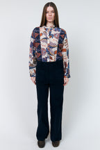 Lollys Laundry ScottieLL Multicolour Patchwork Print Shirt 26403-1071, front full length on model