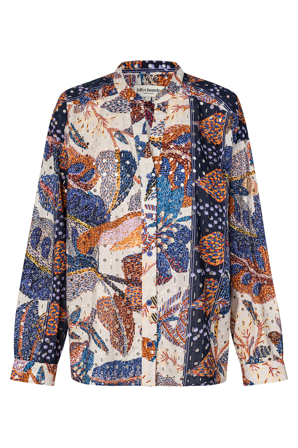 Lollys Laundry ScottieLL Multicolour Patchwork Print Shirt 26403-1071, front packshot showing the print panels